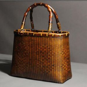 Bossa de te de bambú feta a mà vintage