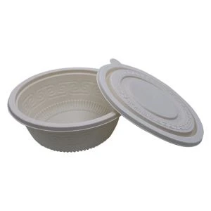 Bol compostable de blat de moro amb tapa