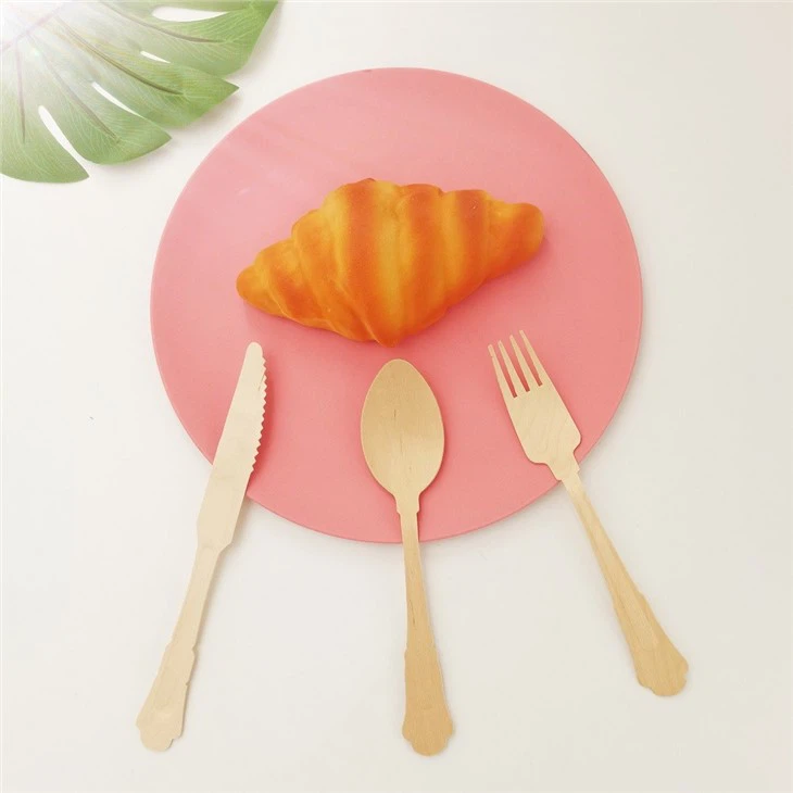 Disposable Wooden Cutlery Biodegradable Bulk Birch Wood Spoon Forks Knives